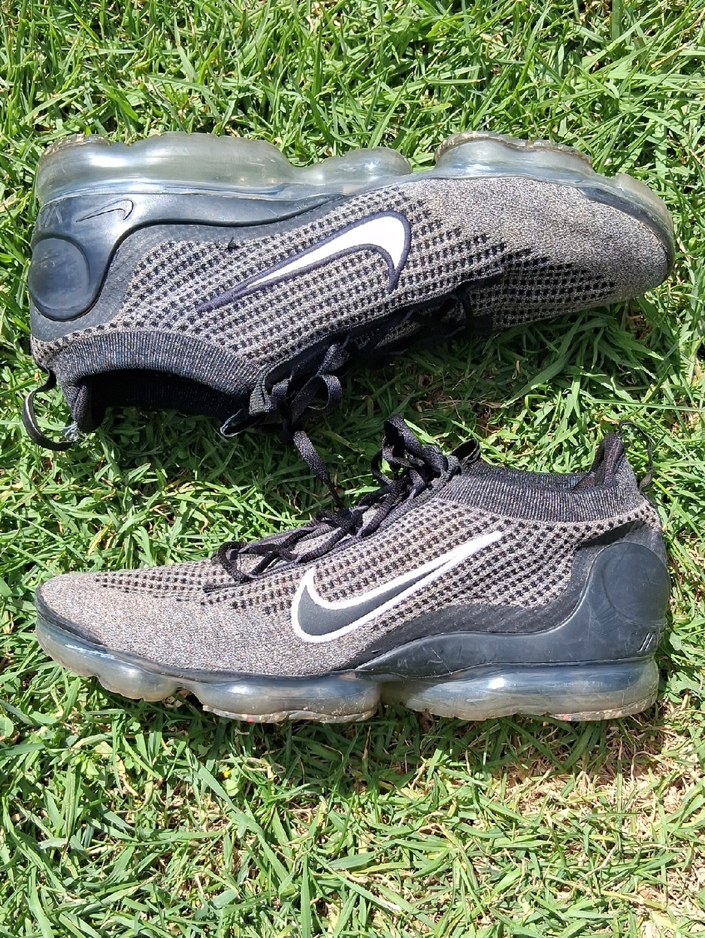 Nike Flyknit VaporMax Sneakers in Black and White
